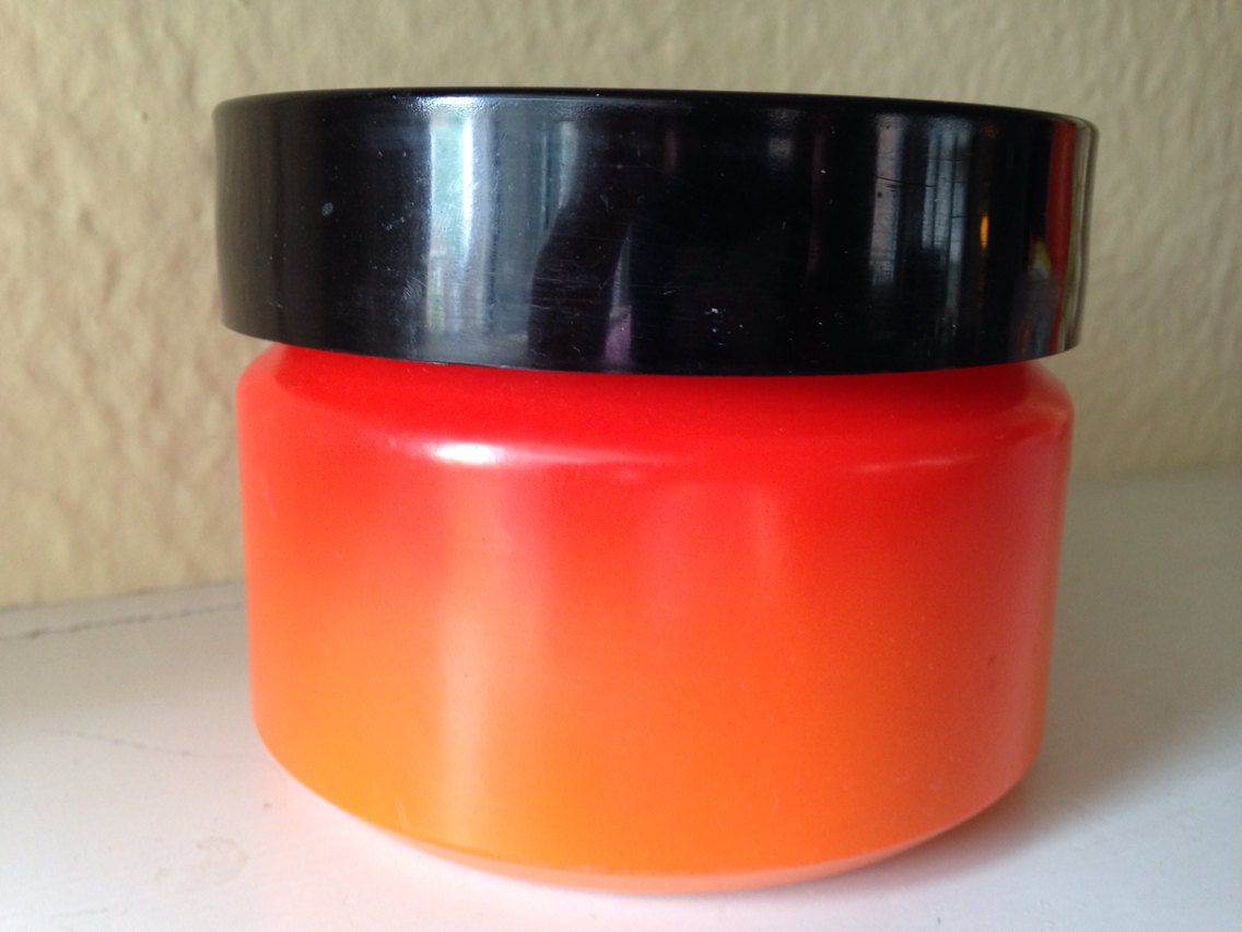 Mid Century Modern Orange Fire King Anchor Hocking Fired on Milk Glass