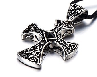 Gothic Cross Necklace/Celtic Cross Pendant/Celtic Cross Man Necklace ...