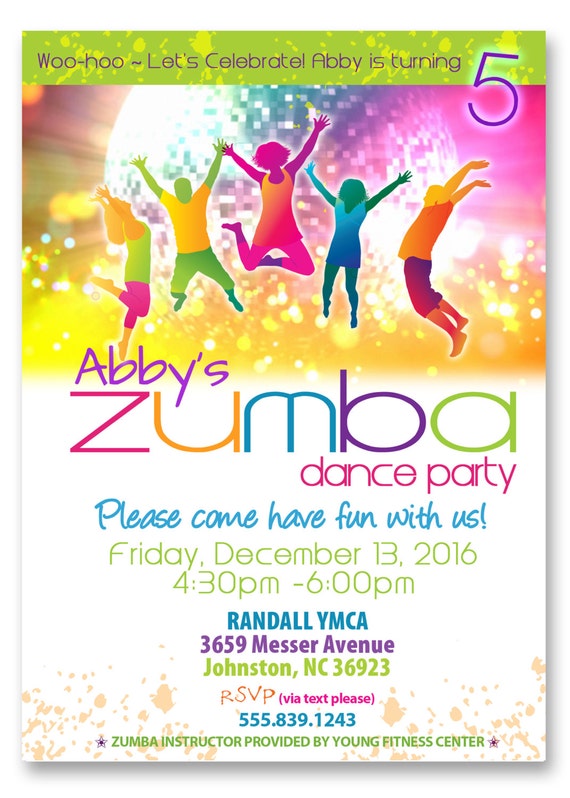 Zumba Party Invitation Zumba Dance Party Printable Zumba