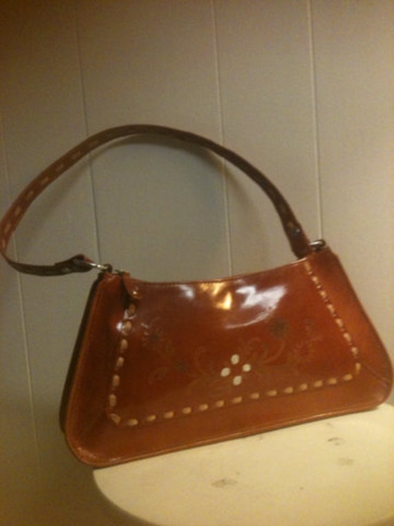 Vintage leather handbag/purse made in India.
