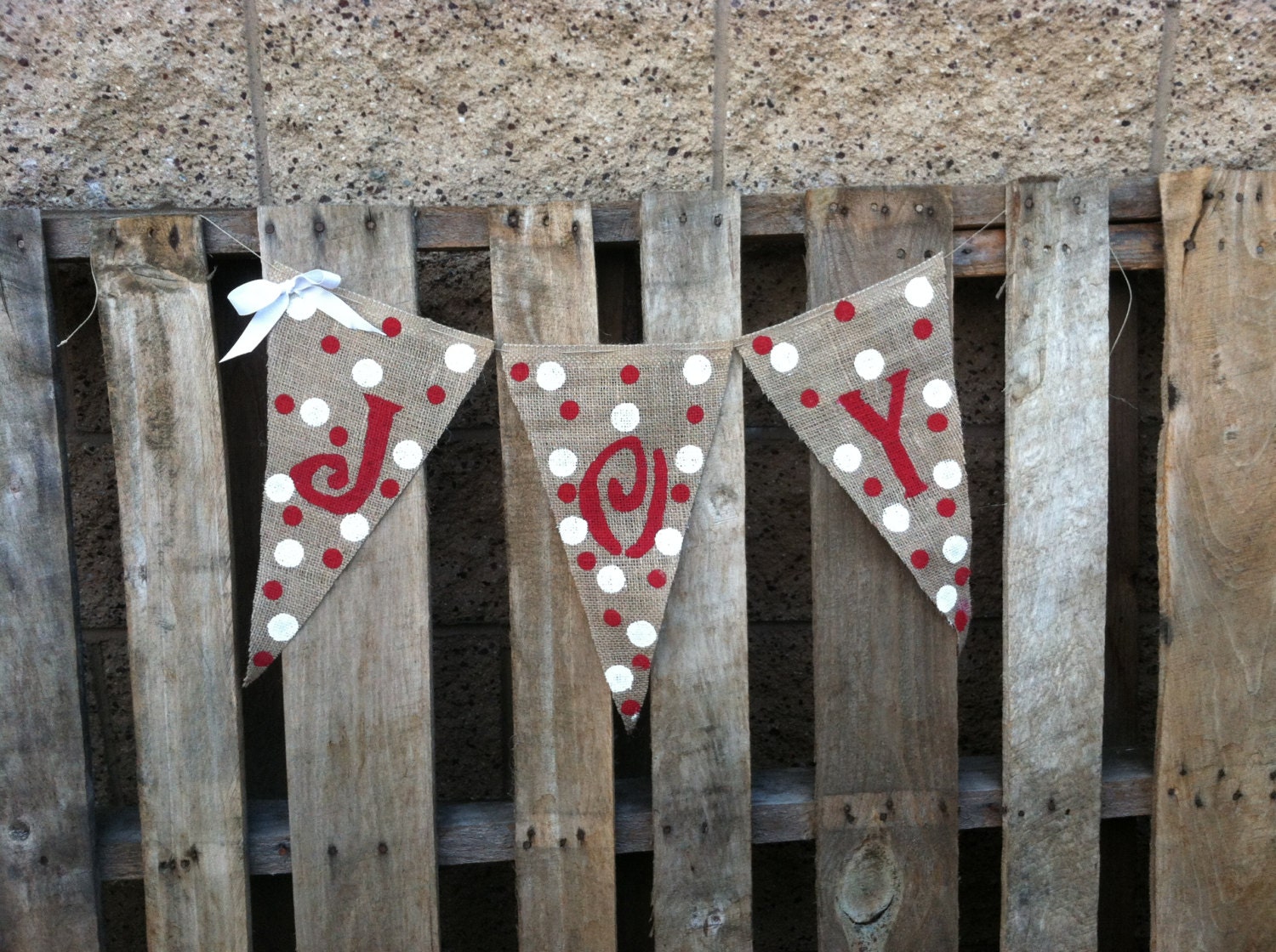 banner christmas burlap BurlapGirl by XL 2.00 Banner Pennants Burlap JOY Christmas