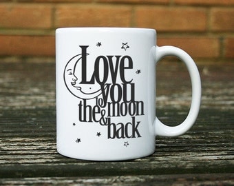 Love You to the Moon and Back Mug in Black