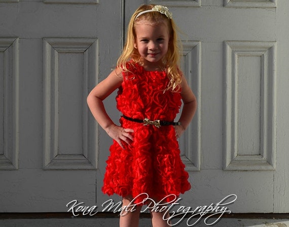 The Olivia - Red flower girl dress for toddlers and girls sizes, 1t, 2t, 3t, 4t, & 5t