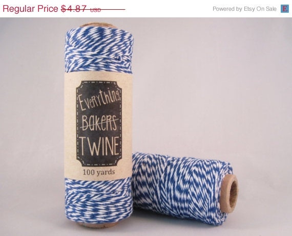ON SALE Blue Bakers Twine 100 yard spool 4 ply 100% cotton Il_570xn