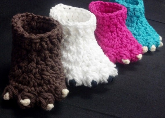 Crochet Pattern - Quick and Easy Cute Monster or Animal Foot Baby Booties fro...