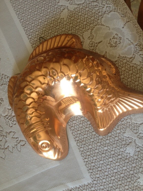 Vintage Fish Shaped Copper Jello Mold