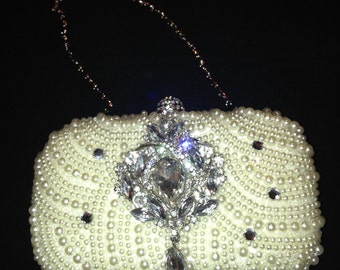 Pearl Clutch Bag, Evening Clutch, Bridal Clutch Bag, Custom Wedding Accessories