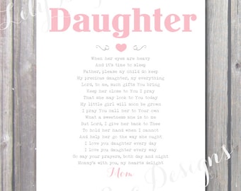 Items similar to Beautiful framed Daughter poem gift on Etsy