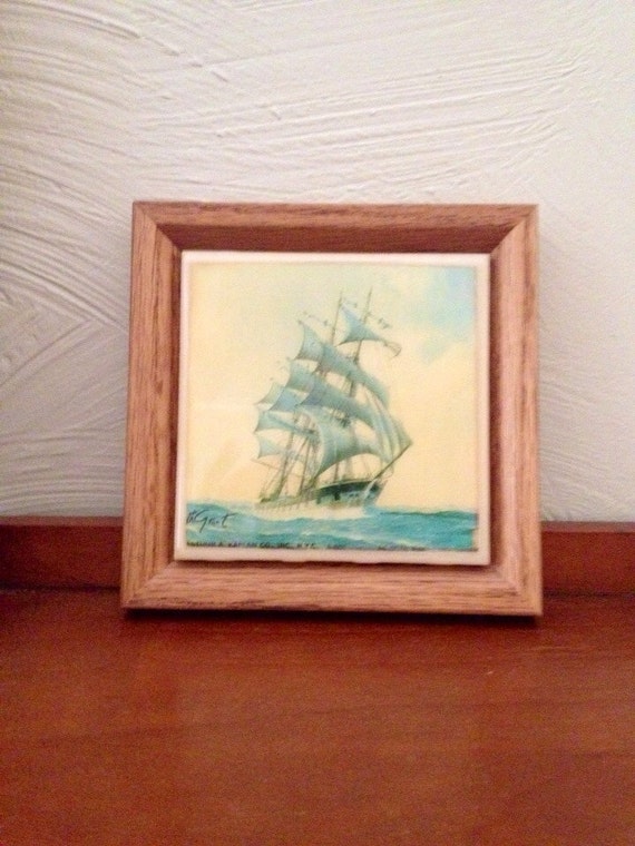 Items similar to Arthur A. Kaplan Co. Inc. NYC Framed Ship Tile on Etsy