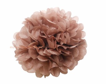 Brown Wedding Tissue Paper Pom 1 Large 14 inch Tissue Paper Flowers For Wedding Nursery Shower Party Decoration