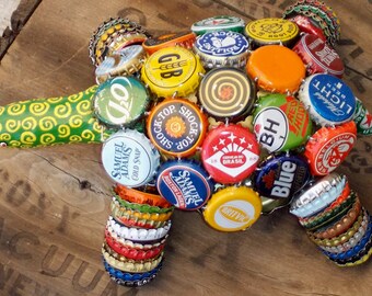 OOAK Handmade Trash/Recycled Outsider Art Folk Art Bottle Cap Turtle