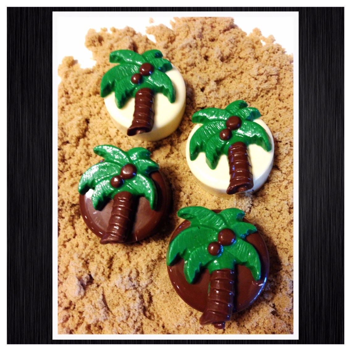 Beach Palm Tree Chocolate covered oreos Set of 12 Jumbo Palm