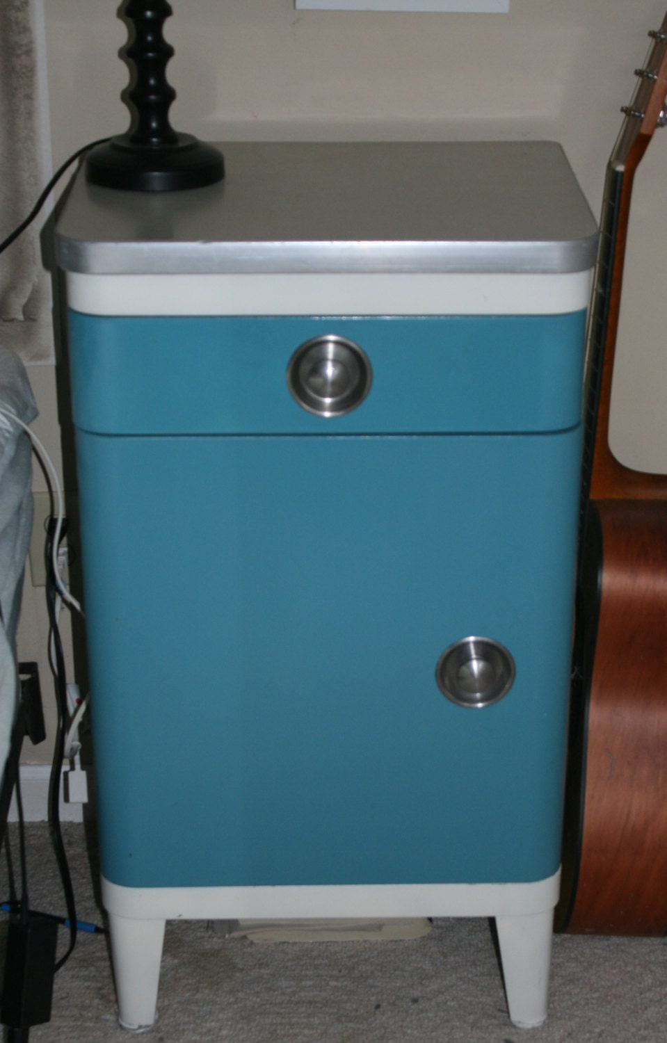 Vintage 1940’s Blue Enameled Steel Medical HAMILTON Deco Mid