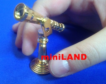 Brass metal telescope for Dollhouse miniature 1:12 scale mini