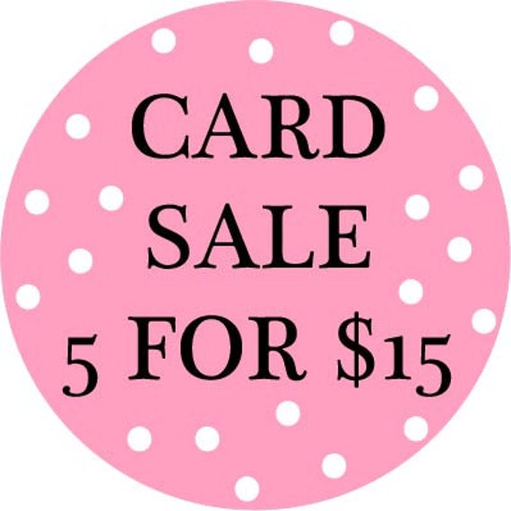 Handmade Greeting Card Sale Card Sale. Any 5 by SilviaVeronica