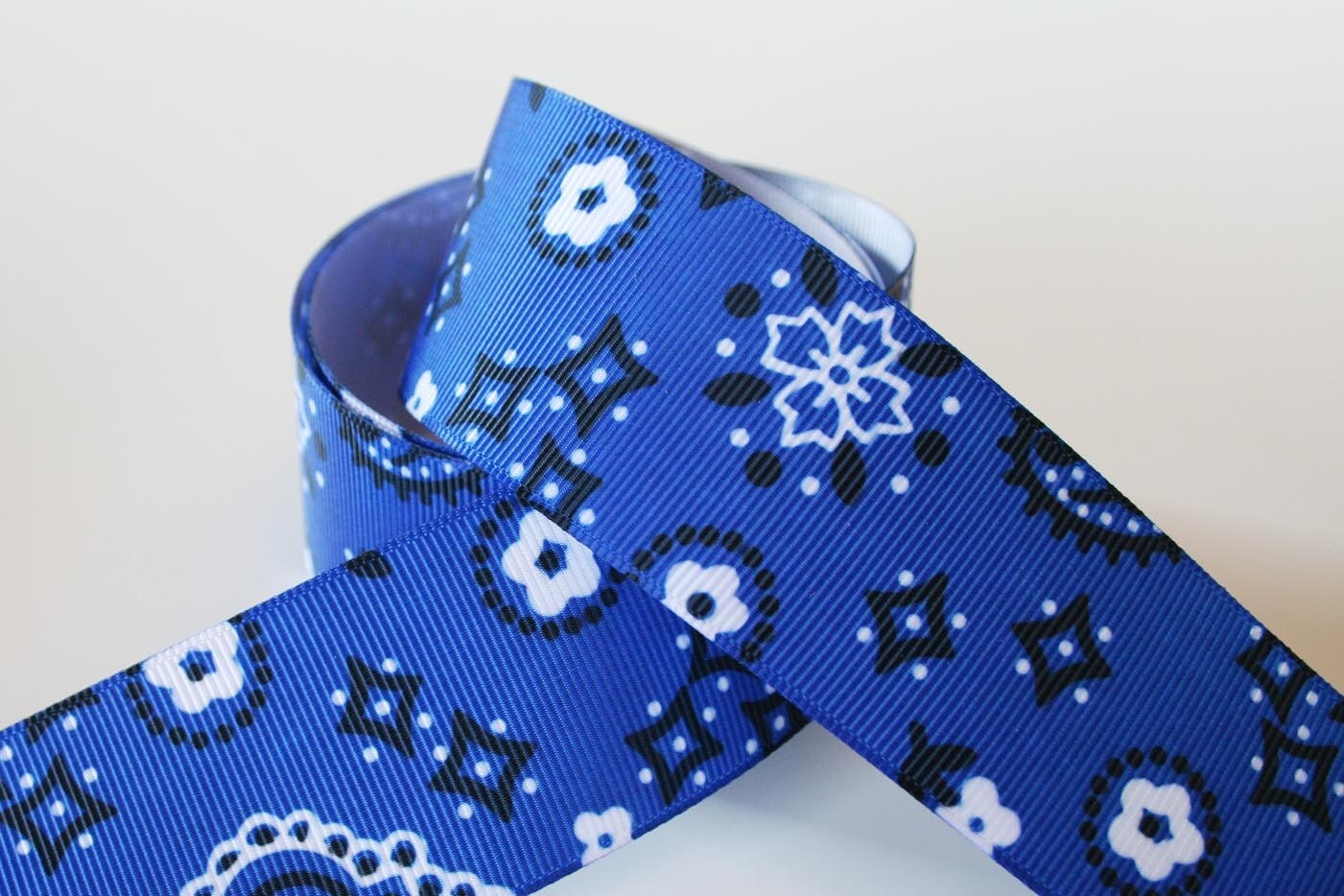 Blue Bandana 1.5 Grosgrain Ribbon Blue Ribbon