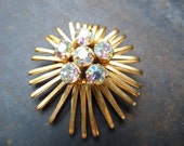 Vintage Brooch 60s, Antique Czech/German Brooch,Vintage Rhinestones Brooch,Brooch West Germany,Glass Rhinestone Brooch