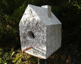Birdhouse/ Stone Birdhouse/Stone Functional Birdhouse/Granite Birdhouse/Granite Rock Birdhouse
