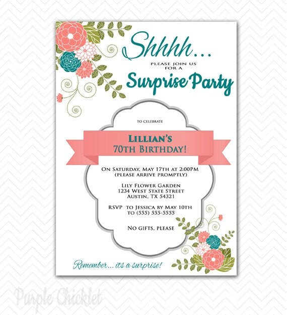 Surprise 70Th Birthday Party Invitation Templates 8