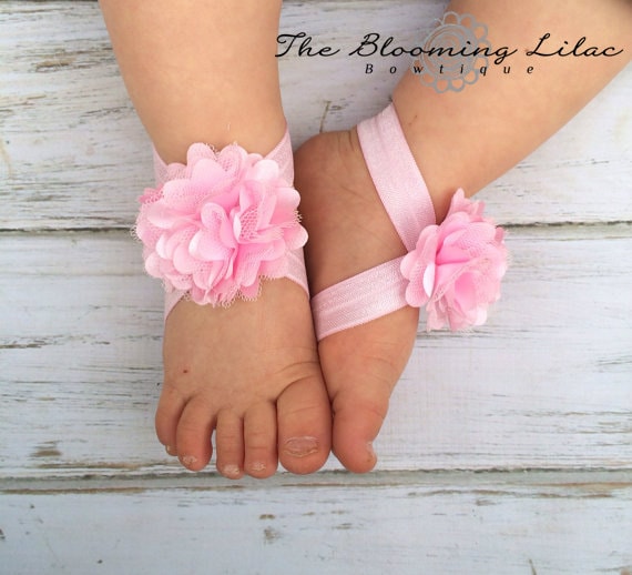 Light Pink Baby Barefoot Sandals Newborn Baby Barefoot