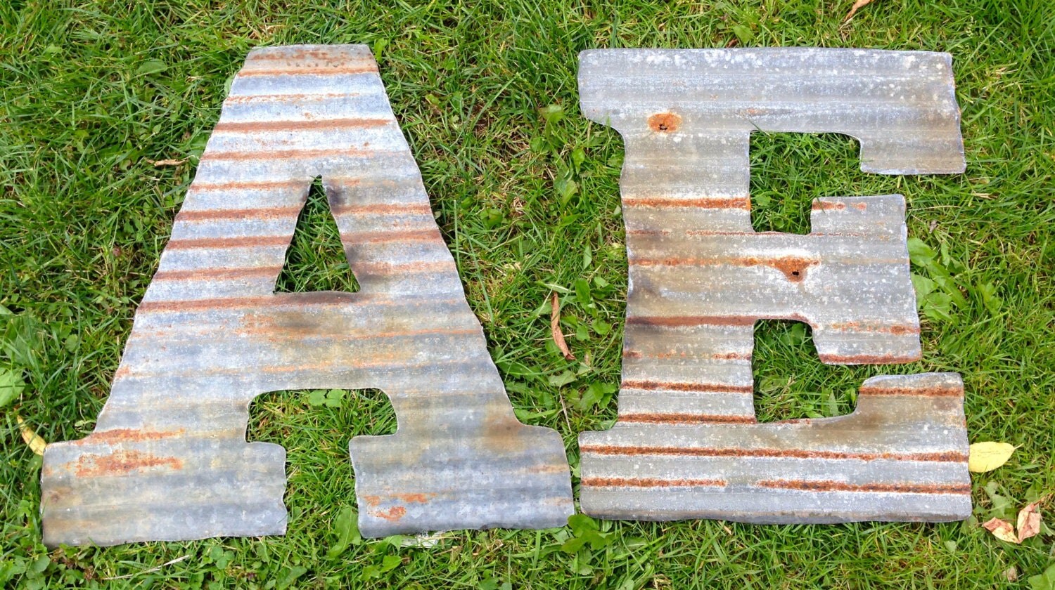 20 letters made from Repurposed Barn Tin by SnowValleyTrader