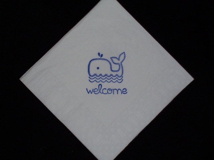 50 Baby Shower Beverage Napkins Whale Baby by TearsOfJoyCollection