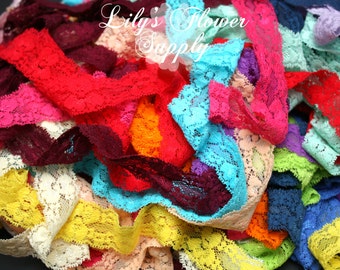 Grab bag Stretch Lace Elastic - Grab bab - 1 Inch Stretch Lace - Lace for Headbands - Wholesale Headbands