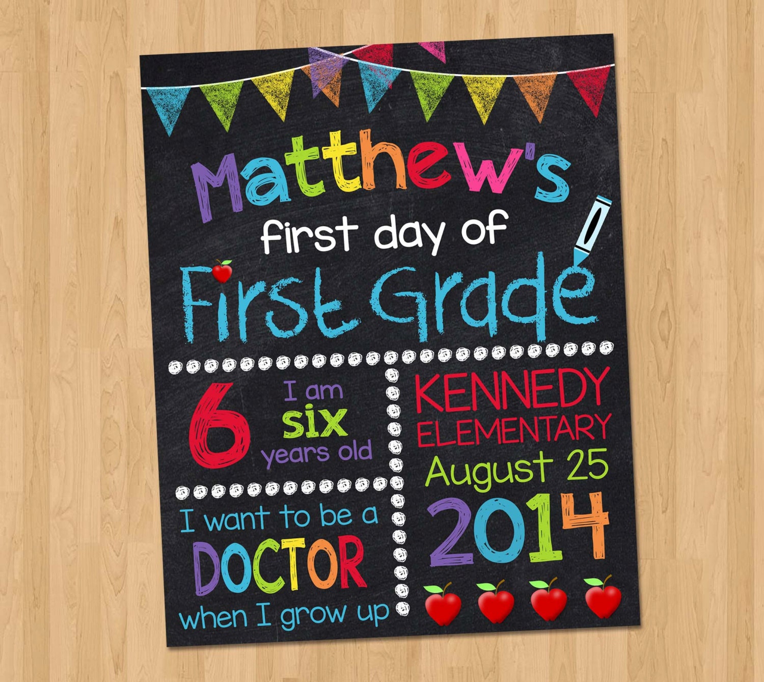 First Day Of School Sign First Day Of School Chalkboard