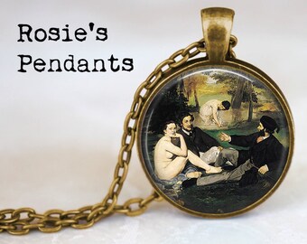 Pendant Necklace "Le Dejeuner sur l'herbe" by Manet - Art as Jewelry - Famous Painting Jewelry - Classic Art Pendant Necklace