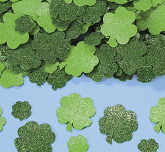 Glitter Shamrock Foam Self Adhesive Shapes (pack 100)