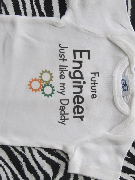 Future Engineer just like my Daddy (or mommy)  baby one piece snapsuit outfit, you choose color and size!