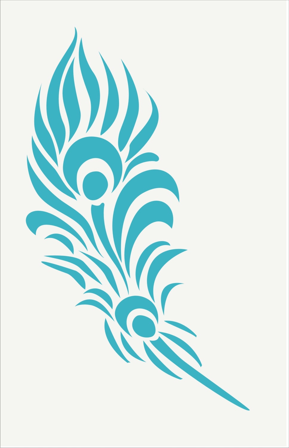 Feather Stencil FEATHER 4 Sizes Available by SuperiorStencils