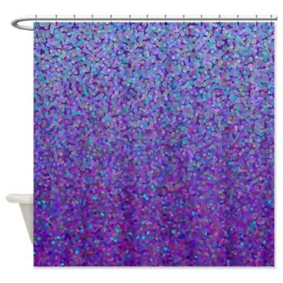 Purple Shower Curtain purple and teal dots beautiful