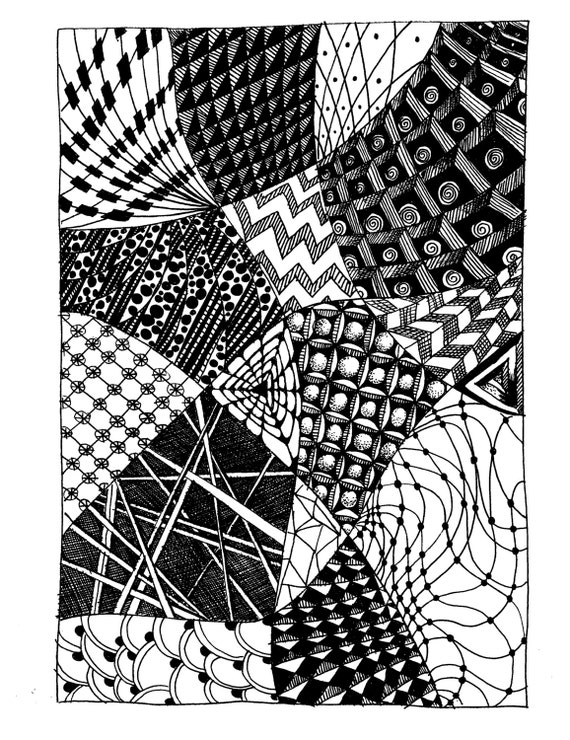 Abstract Coloring Sheet Zen Doodle Instant Download PDF