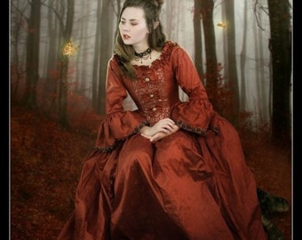 Rococo Gothic Fairytale Gown in Silk Steampunk Romantic