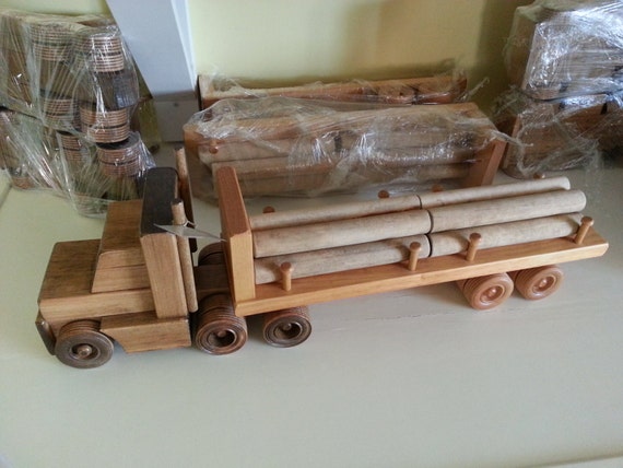 wooden log truck