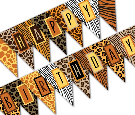 safari birthday banner happy birthday banner jungle birthday