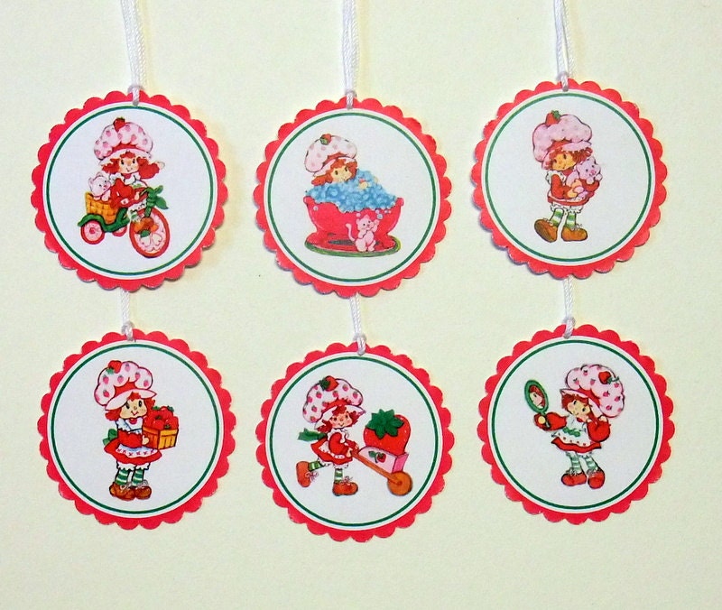 Vintage Strawberry Shortcake Tags Birthday Baby Shower