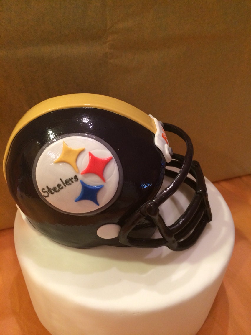 Fondant NFL Football helmet birthday cake by CreativeCakesbyNilar