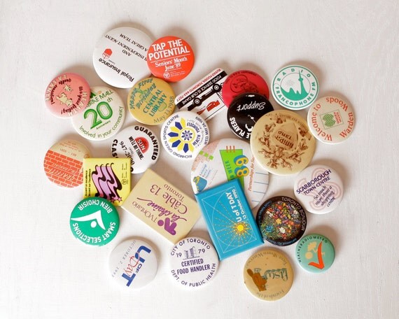 Items similar to Vintage Pin Lot, Canadian Pinback Buttons, Instant ...