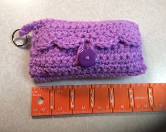 Pocket tissue holder, purse tissue, gift idea, travel tissue, party favor, wedding tissue, hand crochet, key ring, made in Oregon