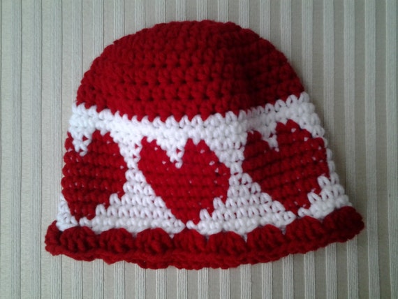 Valentines Day Crochet Hat by CuddleinCrochet on Etsy