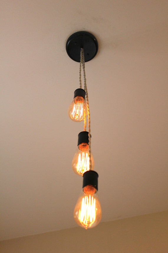 Triple Edison Bulb Light Fixture with Twisted by 7MWoodworking