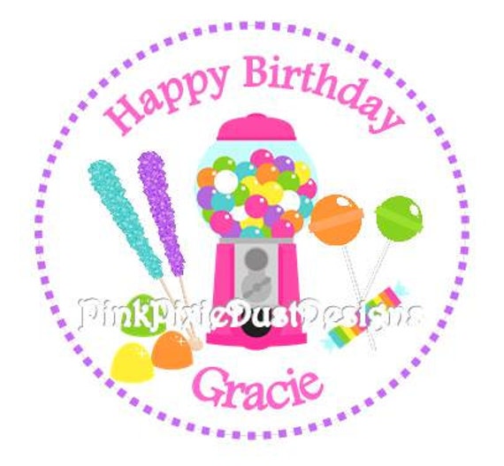 Items similar to Candyland Stickers, Personalized, Favor Tags, Seals