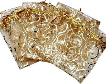 Organza bags Gold, jewelry bags, gold and silver bags, wedding gifts ...
