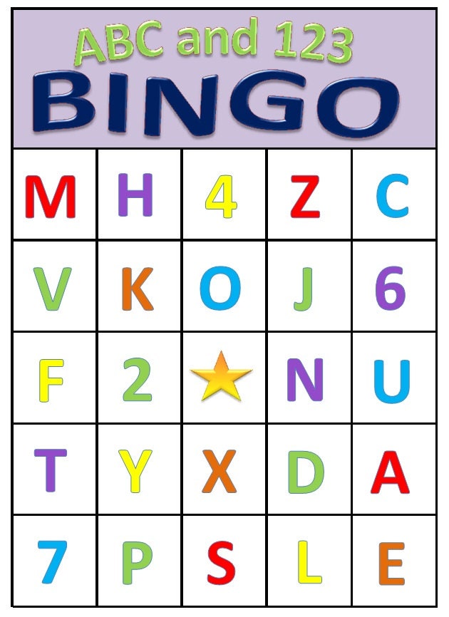 abc 123 bingo for preschoolers printable download