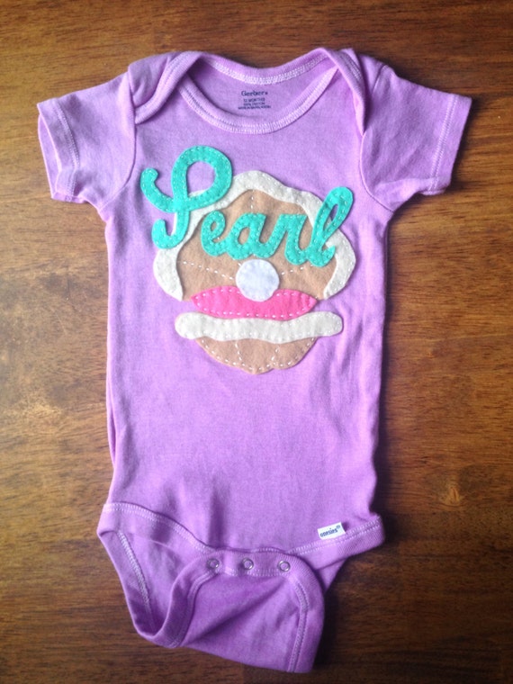 Custom onesie for baby Pearl by PetalandTwigFelt on Etsy