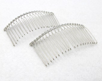 10 Pieces 20 Teeth Hair Comb|Wire Comb|Hair Comb Supplies|Hair Accessories|Head Supplies|Silver Metal Comb