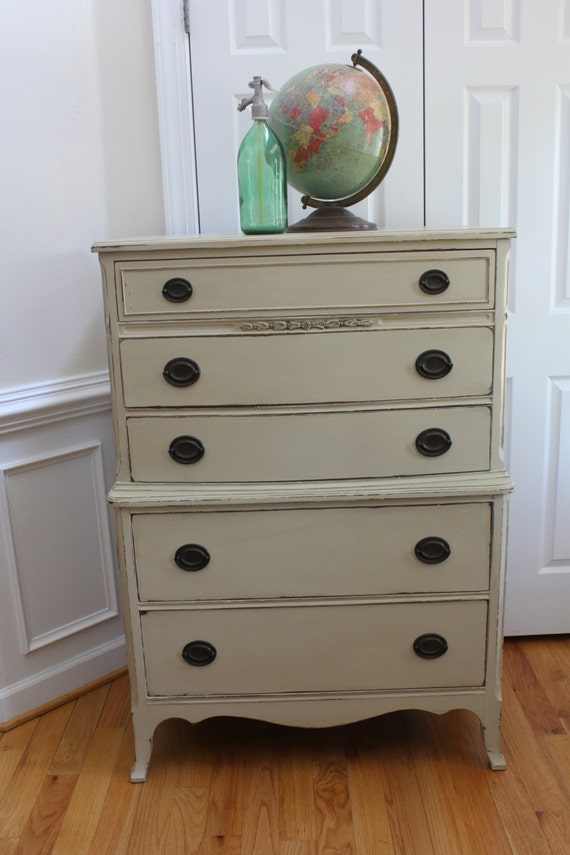 Vintage Highboy Chest of Drawers Annie Sloan Chalk Paint