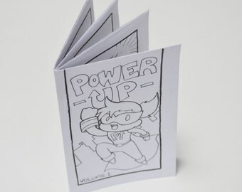 Downloadable Tiny Comic Book Zine: Power Up! Volume 1, kids girls boys superhero print mini printable comicbook
